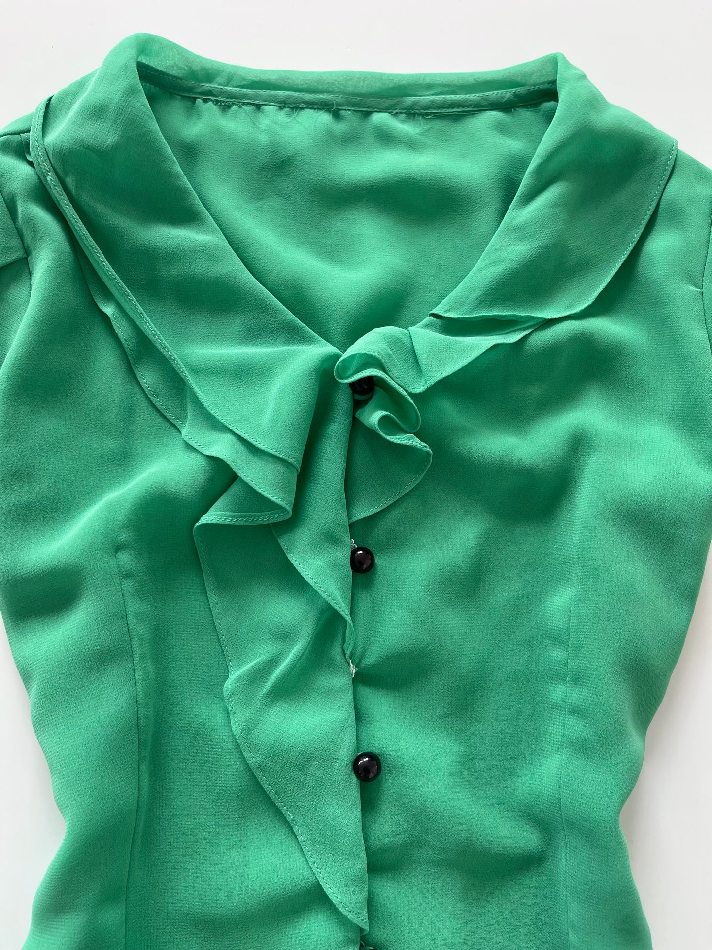 Ruffle Green Top-Bust 38