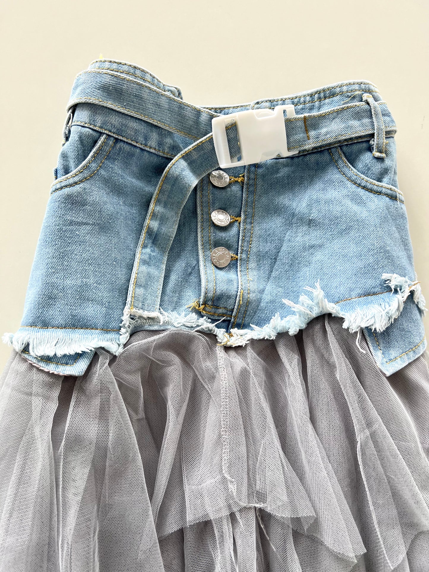 Asymmetric Vintage Tulle Skirt-Waist 30