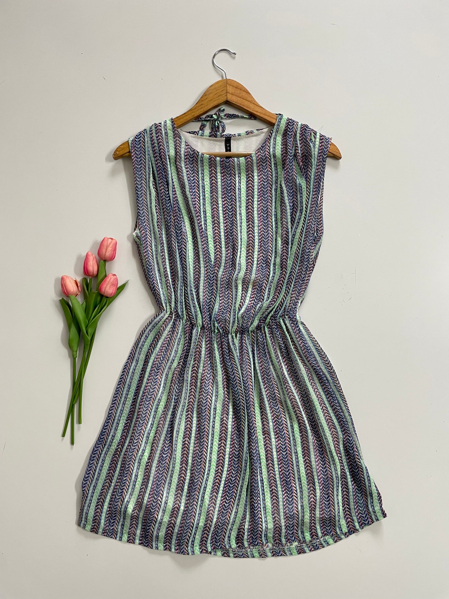 MULTICOLOUR STRIPED DRESS - BUST 38