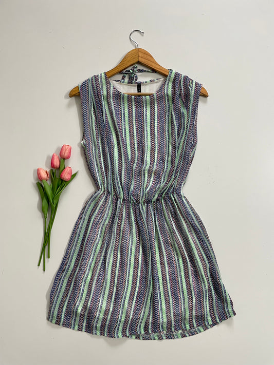 MULTICOLOUR STRIPED DRESS - BUST 38