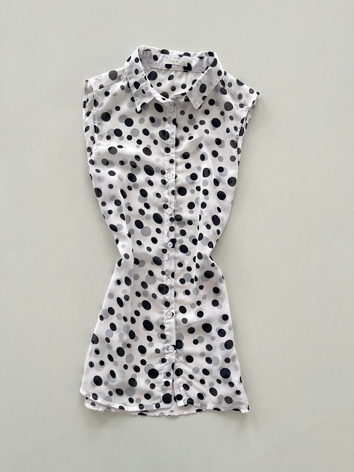 M&v Polka Dot Sheer Shirt-Bust 38
