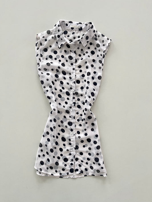 M&v Polka Dot Sheer Shirt-Bust 38