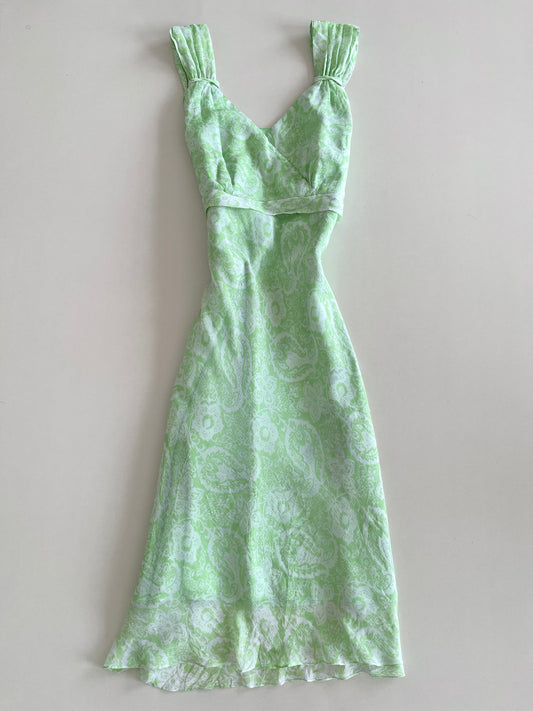 Paisley Mint Dress-Bust 50 to 52