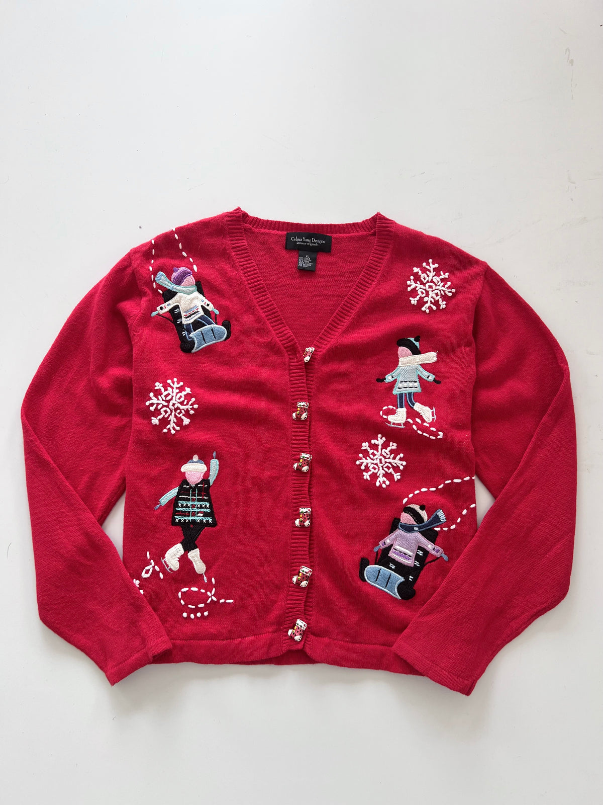 Celuna Yang Designs Embroidered Christmas Sweater-Bust 46