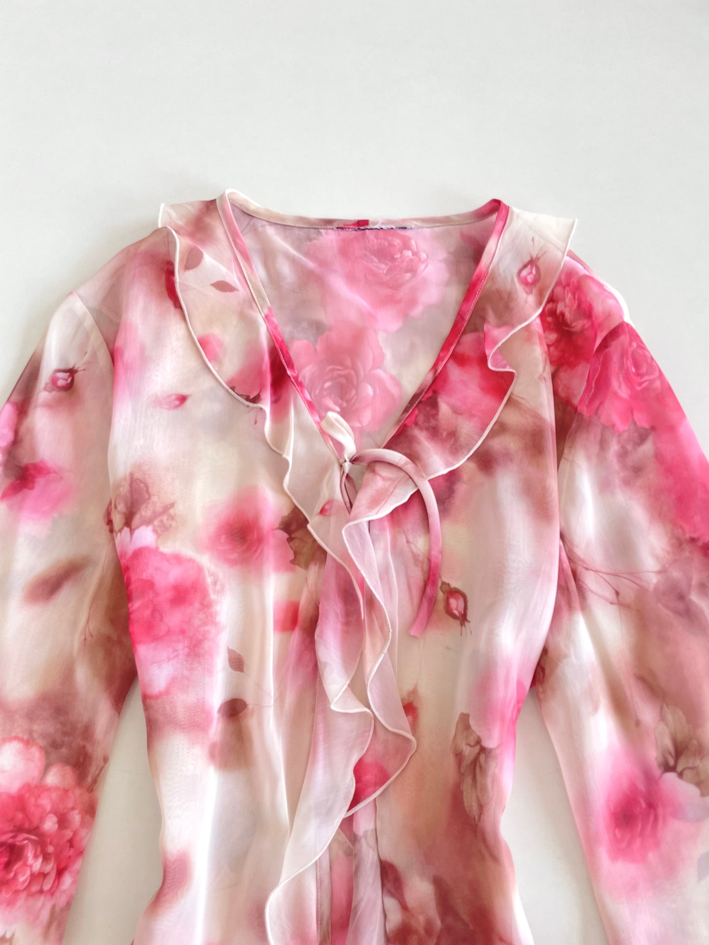 Ruffle Sheer Top-Bust 44