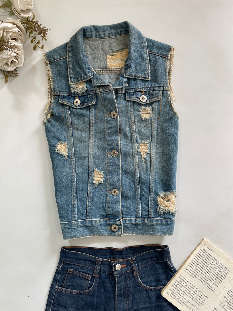 Denim Vest-Bust 34
