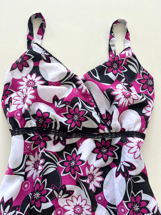 Floral Asymmetric Vintage Top-Bust 44 to 46