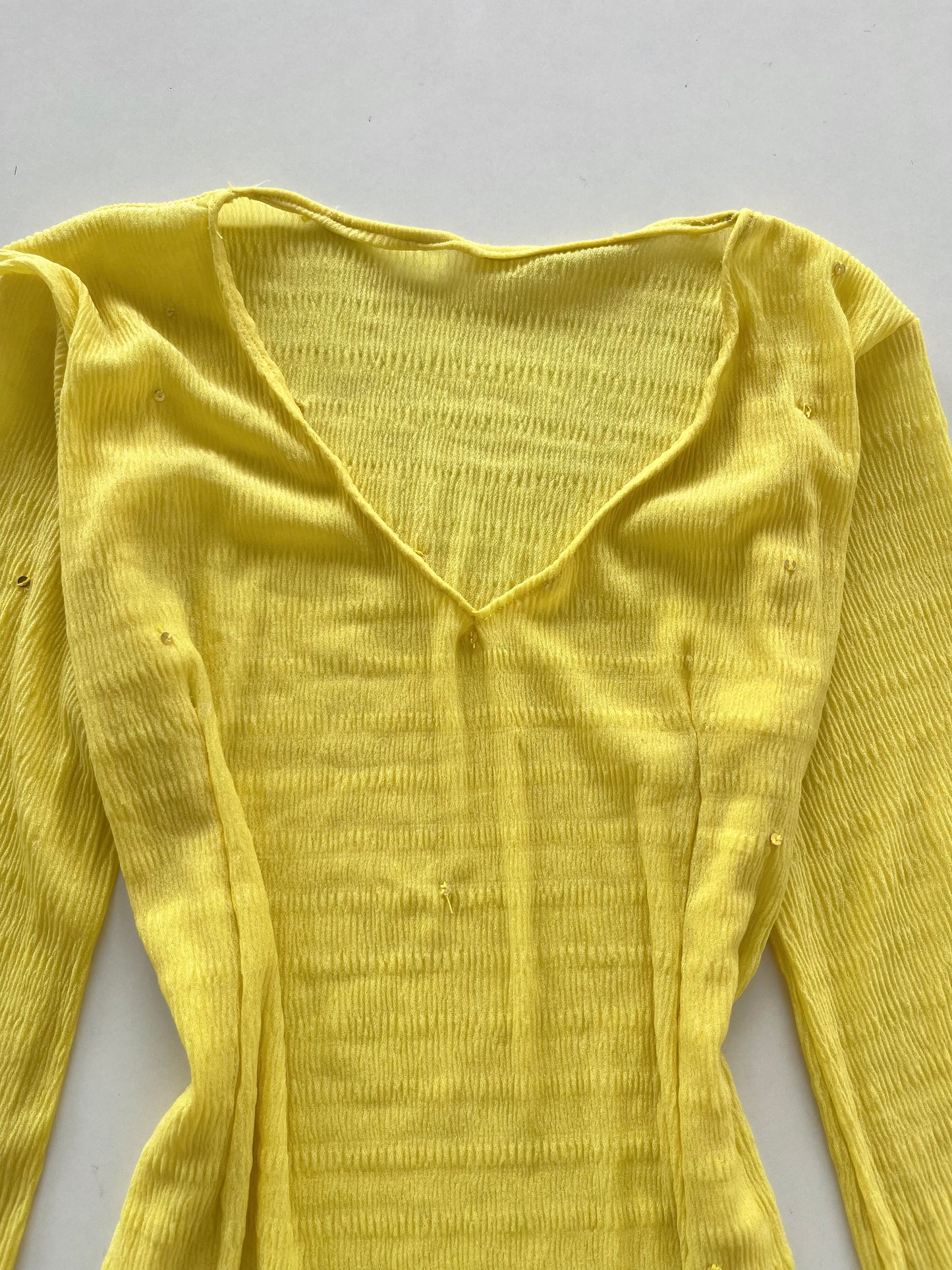 Yellow Sheer Top-Bust 36