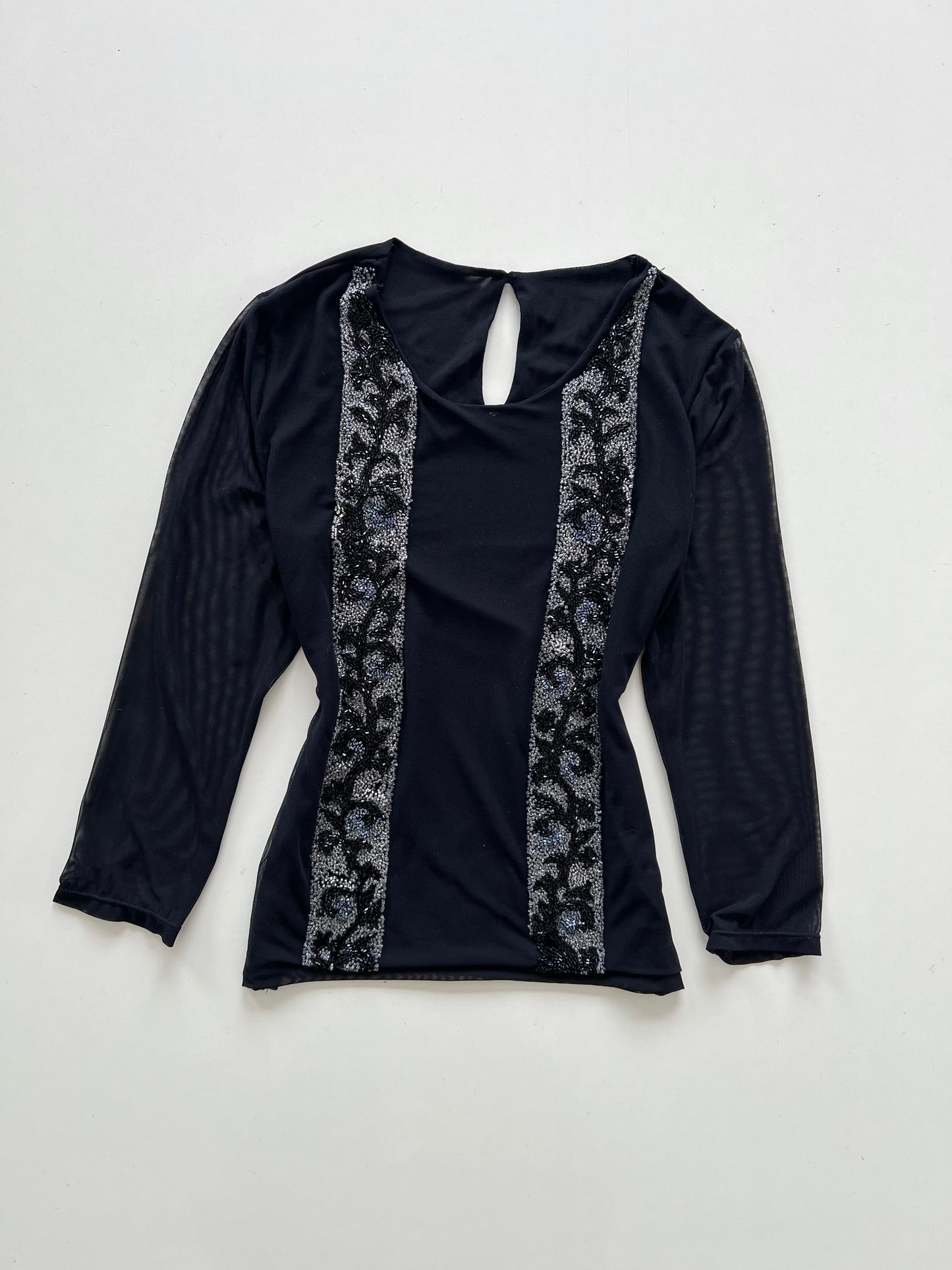 Vintage Embroidered Silk Top-Bust 38 to 40