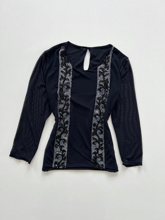 Vintage Embroidered Silk Top-Bust 38 to 40