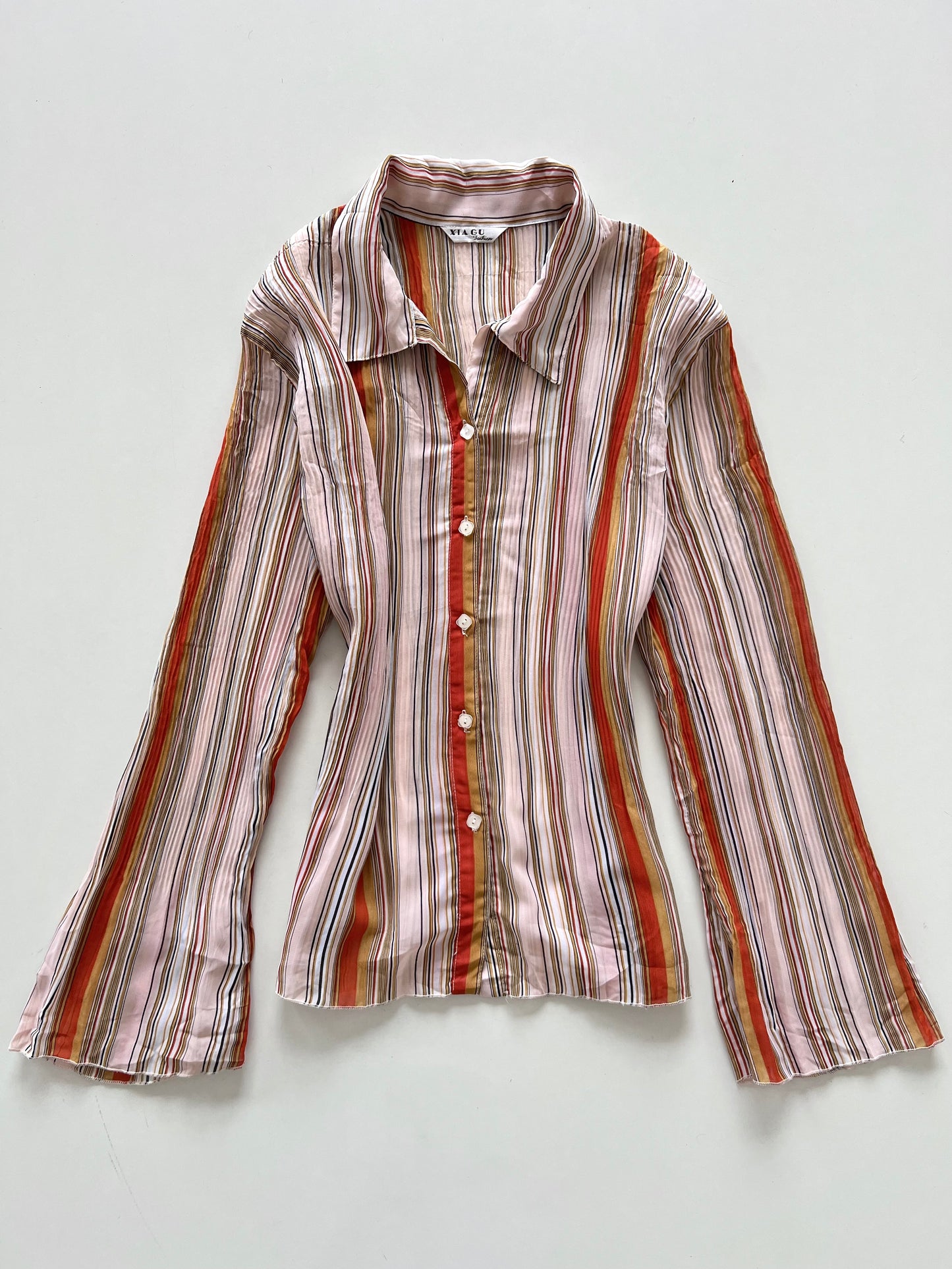 Xiagu Fashion Sheer Pleated Shirt-Bust 40 to 42