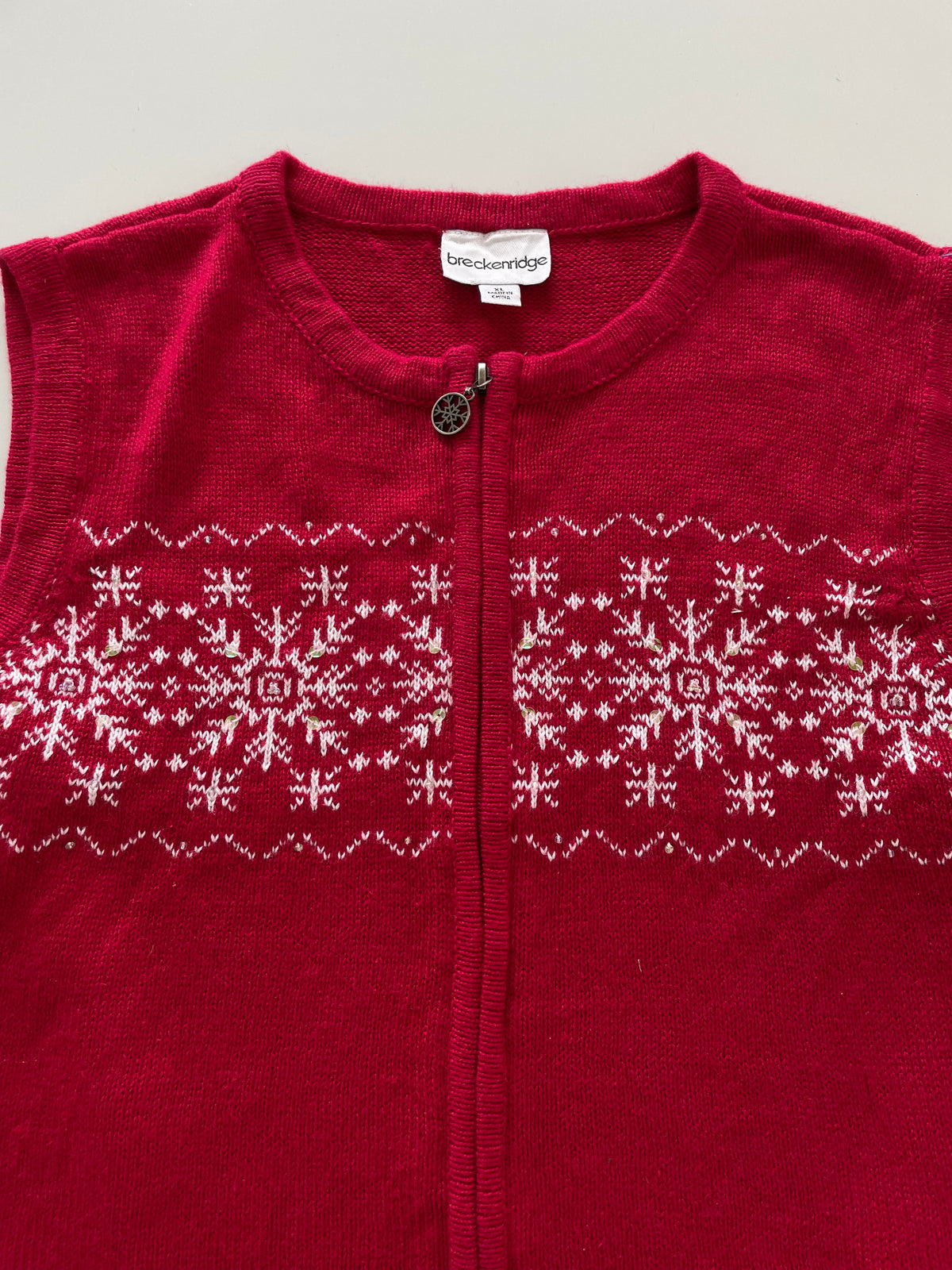 Breckenridge Christmas Embroidered New Tagged Vest Sweater-Bust 44