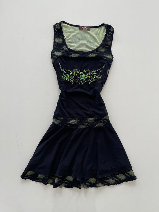 Actress Embroidered Y2k Dress-Bust 32