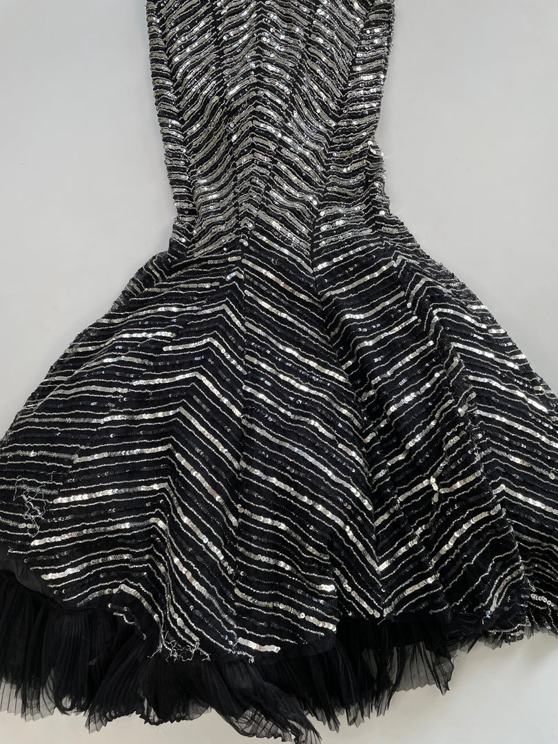 RARE Heavily Embroidered Mermaid Cut Dress-Bust 32