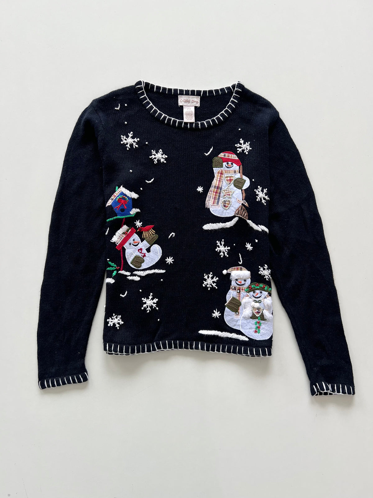 Country Door Christmas Embroidered Sweater-Bust 38