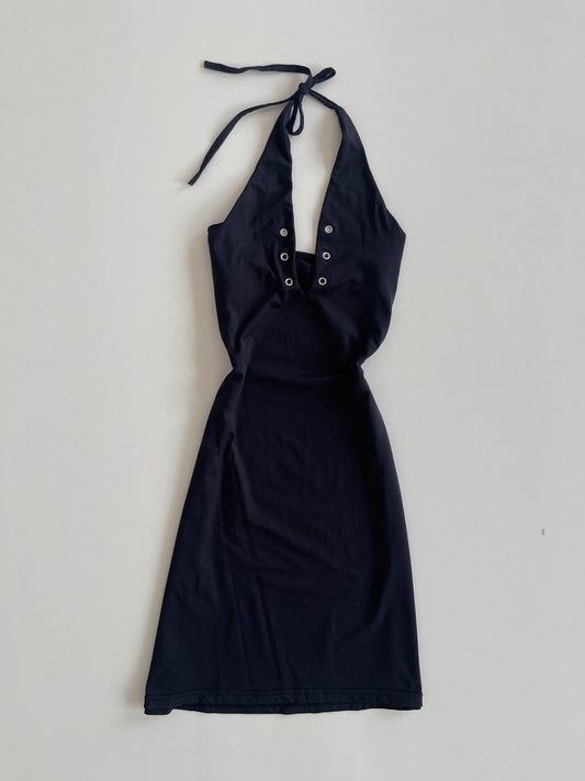 Halter Neck Black Dress-Bust 34