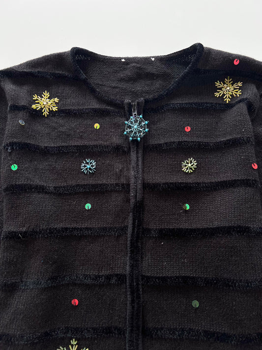Embroidered Christmas Zipper -Bust 44
