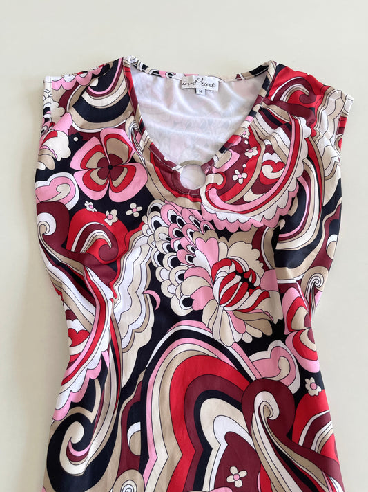 In Print Paisley Top-Bust 44 to 46