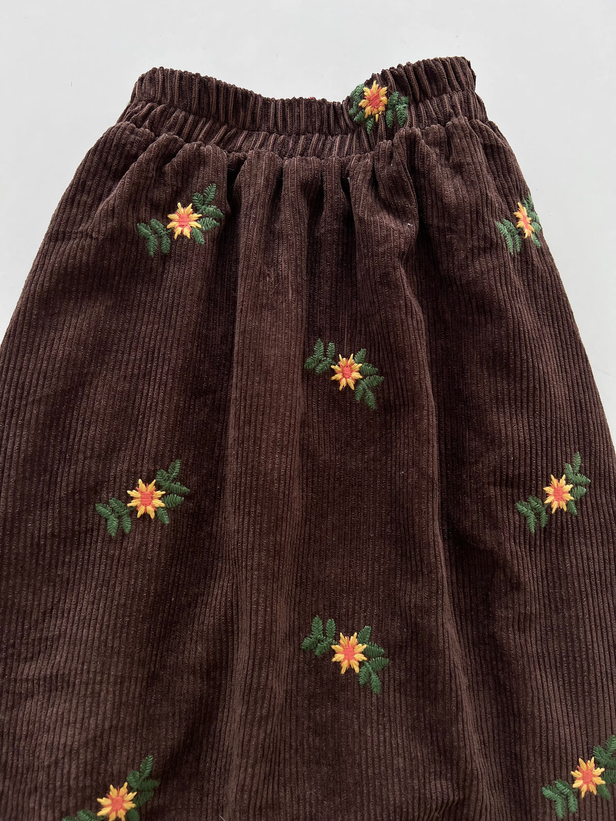 Corduroy Embroidered Skirt-Waist 26 to 32