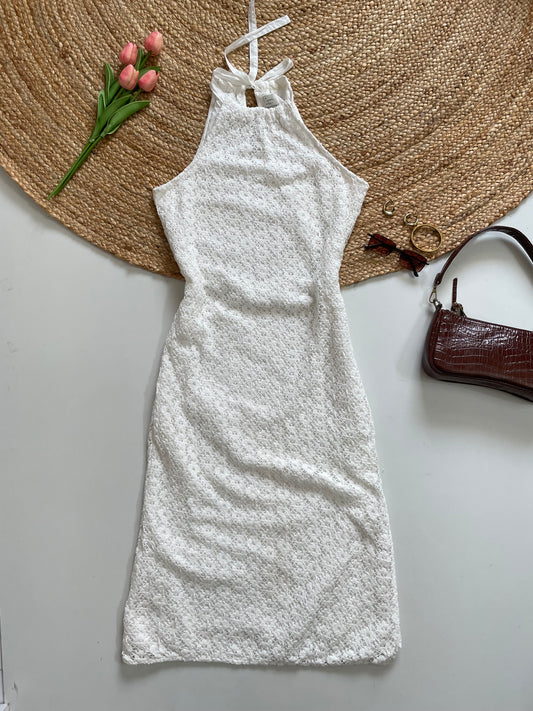 A NEW DAY HALTER NECK CROCHET DRESS - BUST 36