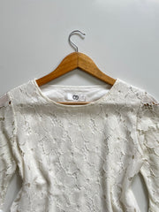 SOFT WHITE LACE FULLY LINED TOP - BUST 32