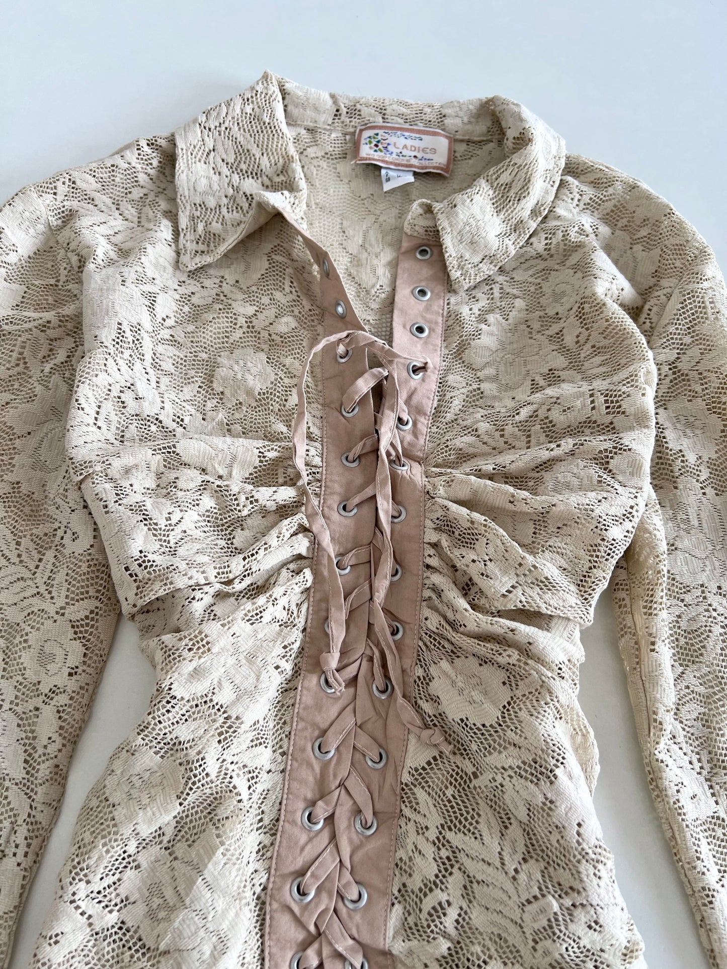 Lacy Ladies Vintage Sheer Top-Bust 38 to 40