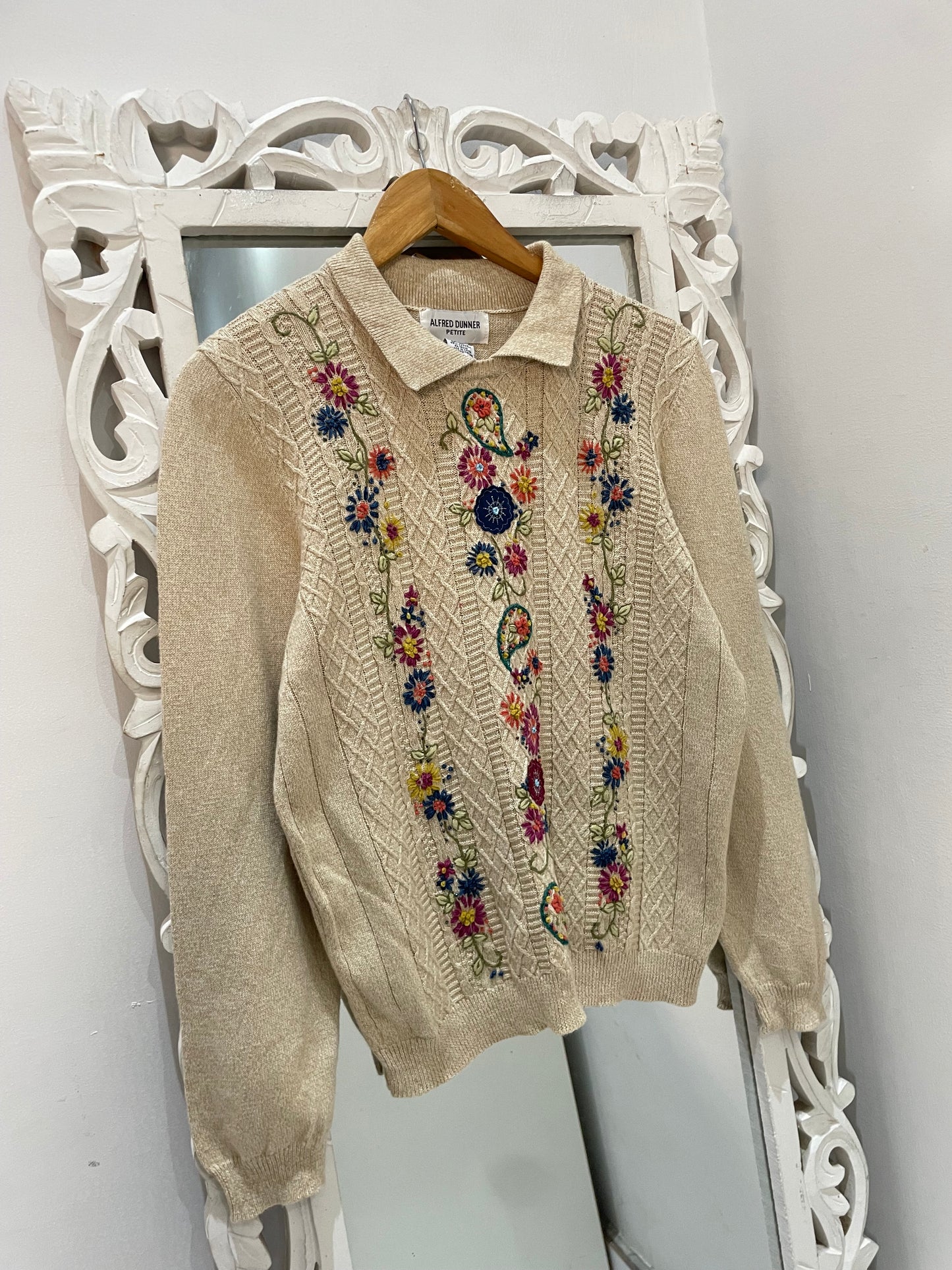 Alfred Dunner Embroidered Vintage Sweater-Bust 40