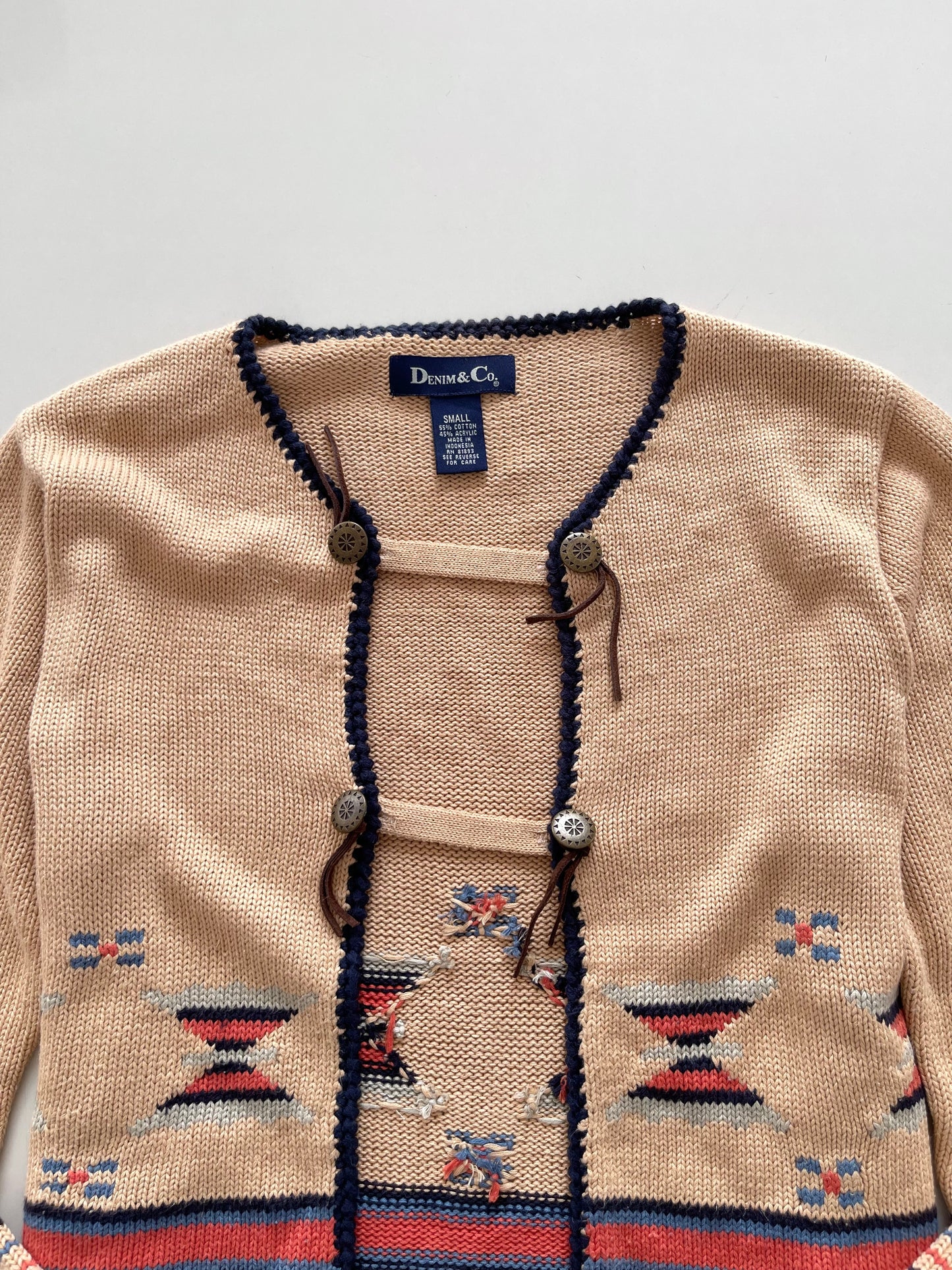 Denim& Co Embroidered Sweater-Bust 42
