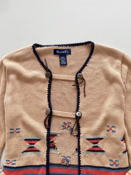 Denim& Co Embroidered Sweater-Bust 42