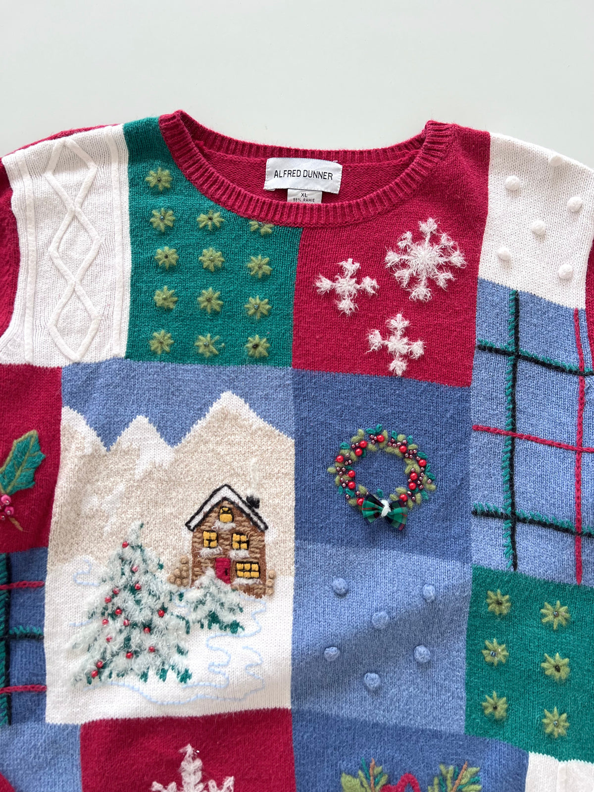 Alfred Dunner Embroidered Christmas Sweater-Bust 46