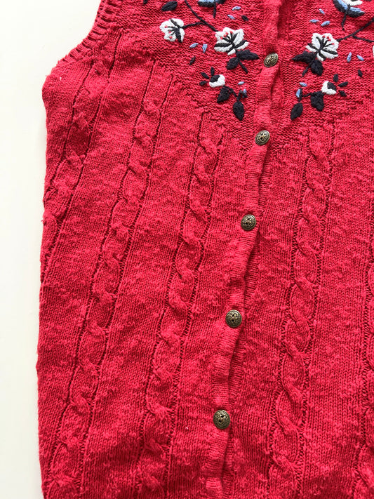 Reflections Embroidered Vest Sweater-Bust 46