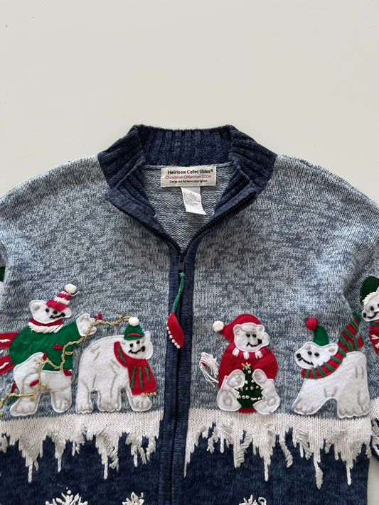 Heirloom Collectibles Christmas Zip Up Sweater-Bust 42