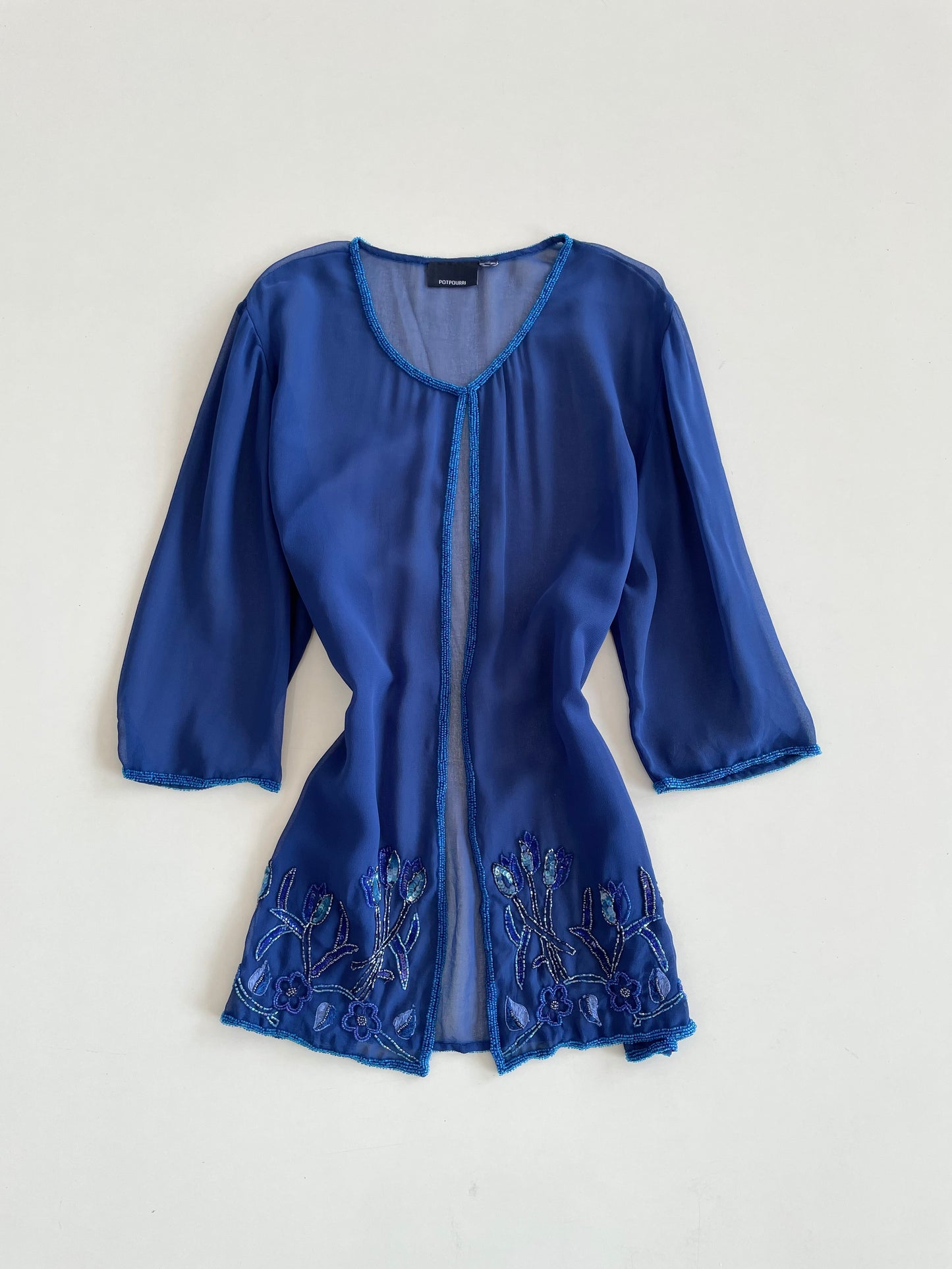 Potpourri Hand Embroidered Sheer Shrug -Bust 48