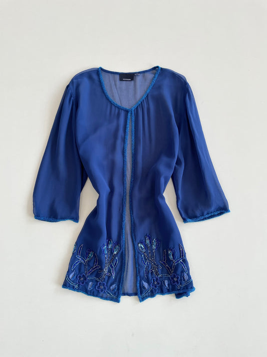 Potpourri Hand Embroidered Sheer Shrug -Bust 48