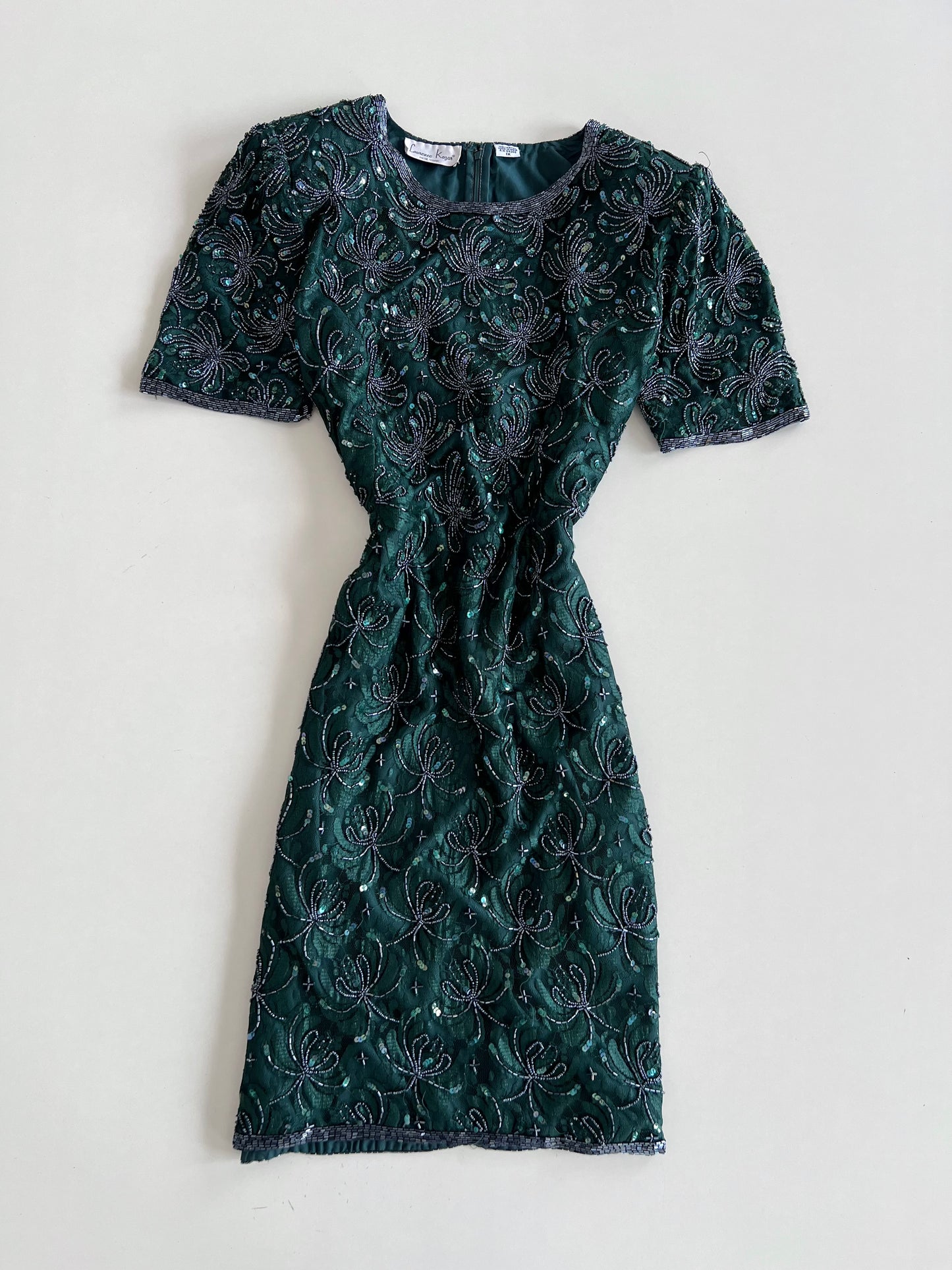 Laurence Kajar Heavily Embroidered Pure Silk Dress-Bust 46