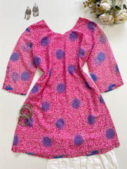 Pink Floral Kurti-Bust 40