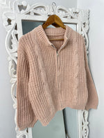Load image into Gallery viewer, Blush Pink Cable Knit Zipper-Bust 42
