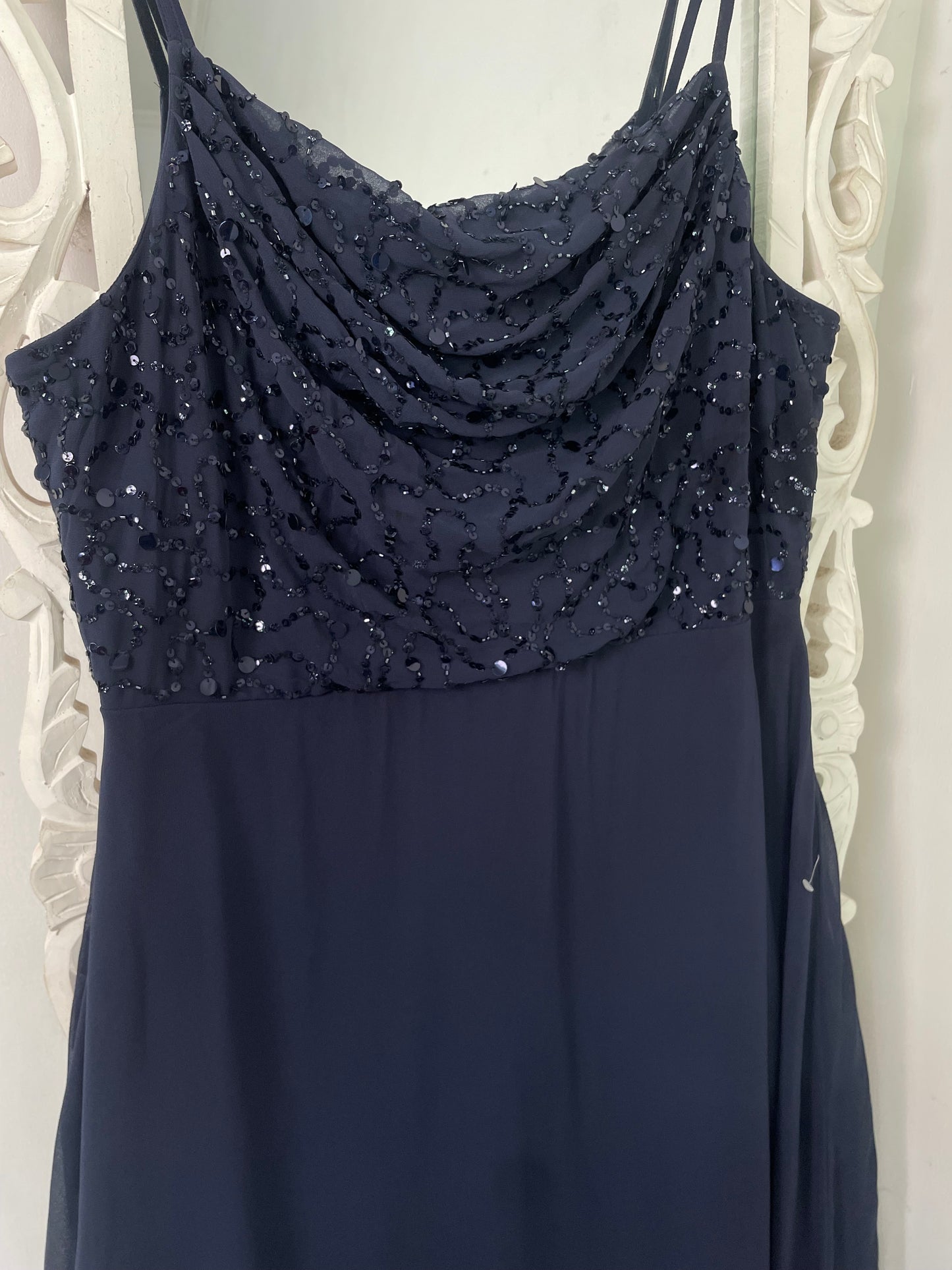 Sequin Cowl Neck Dress-Bust 44