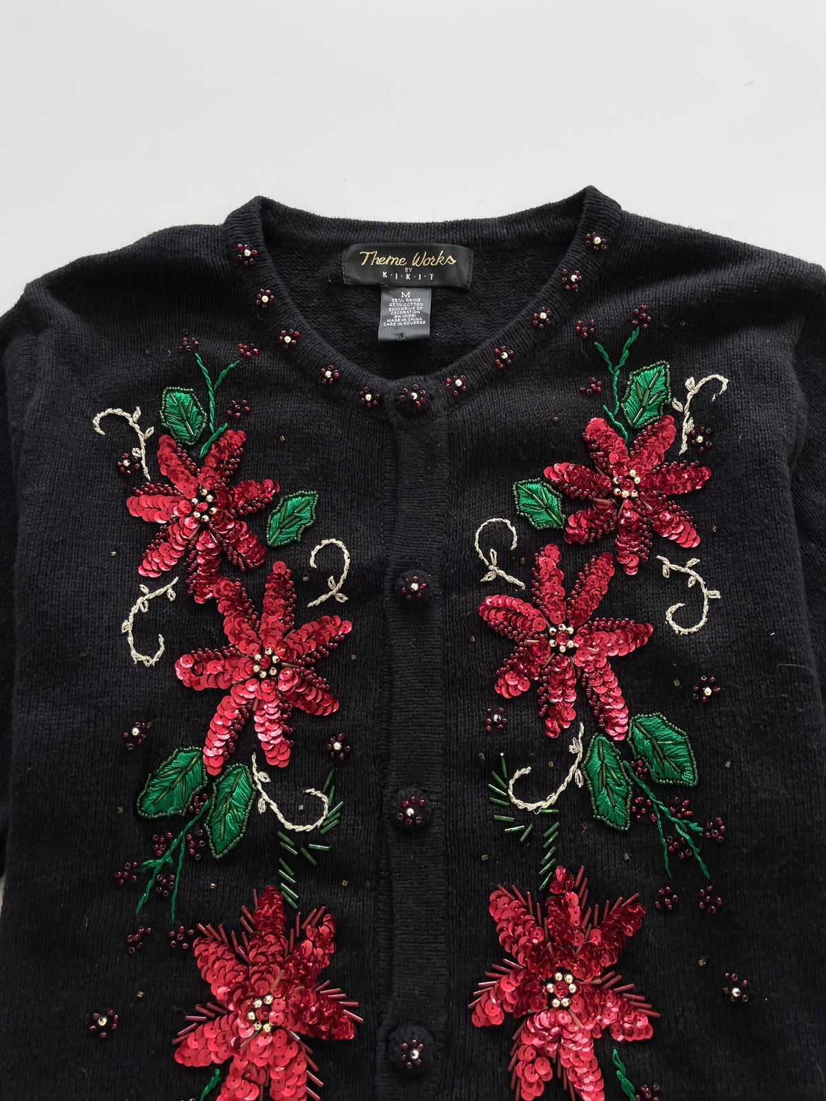 Theme Works Embroidered Sweater Cardigan-Bust 42
