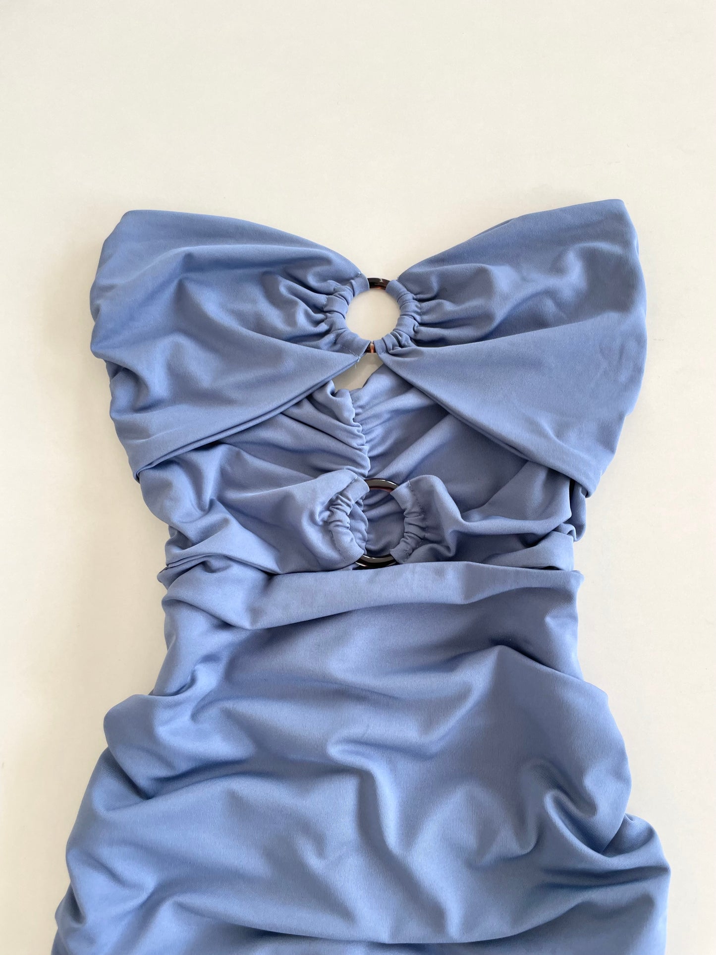 Powder Blue Ruched Cutout Dress-Bust 34