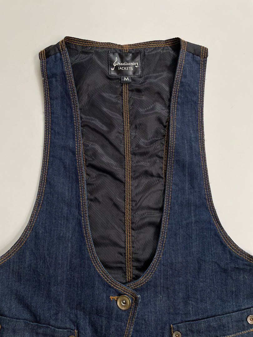 Stradivarius Denim Waistcoat-Bust 30