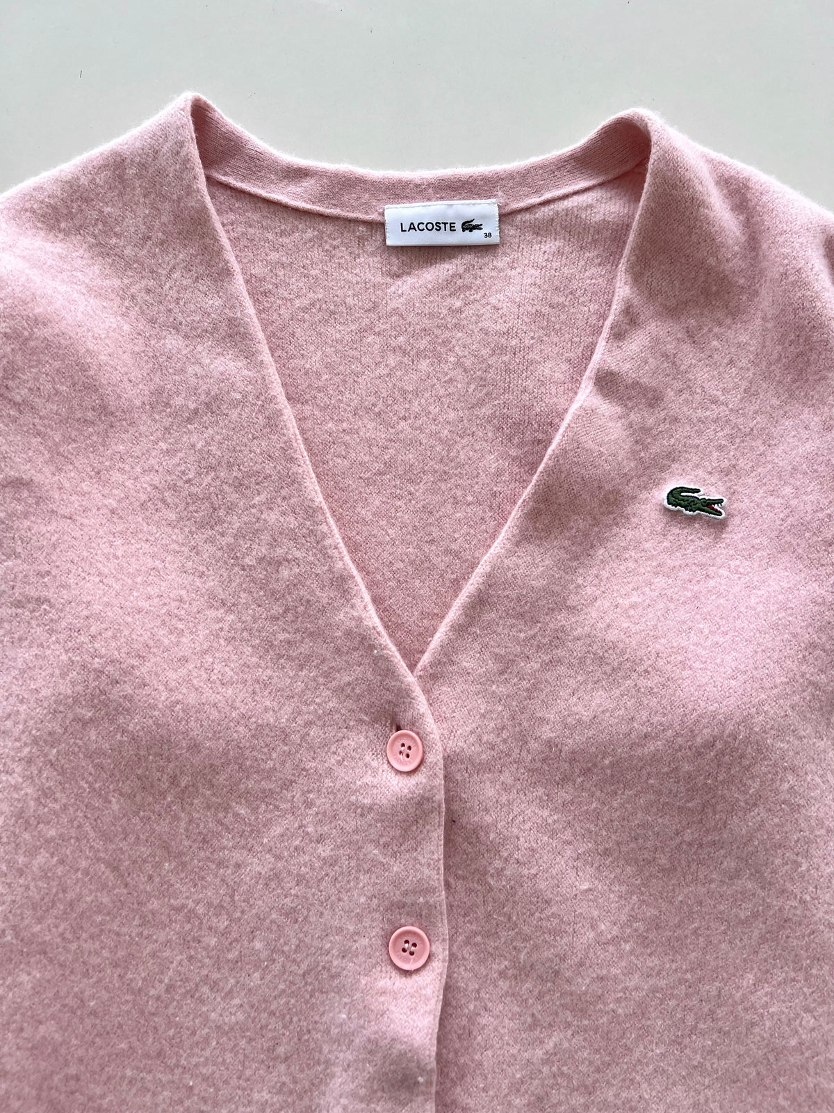 Lacoste 100%Wool Vintage Cardigan-Bust 36