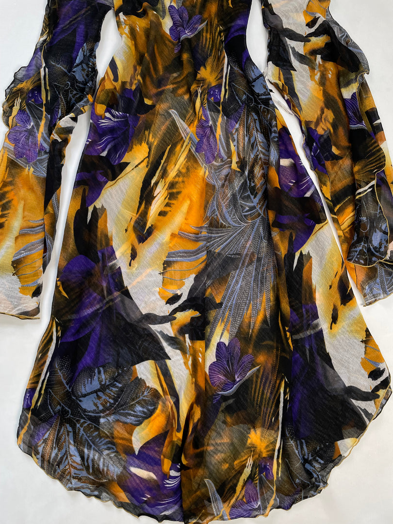 Dramatic Sleeve Sheer Dress-Bust 40