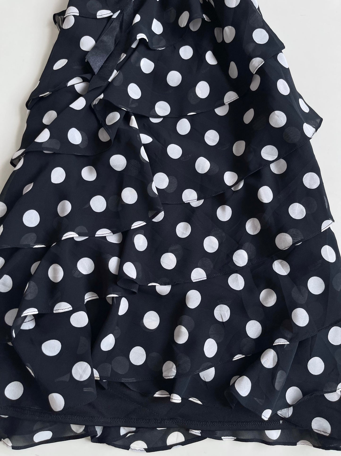 Swing Polka Dot Ruffle Vintage Dress-Bust 32 to 34