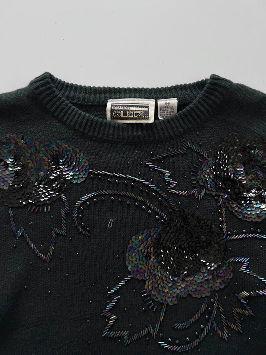 Anytime Glitz Hand Embroidered Sweater-Bust 40