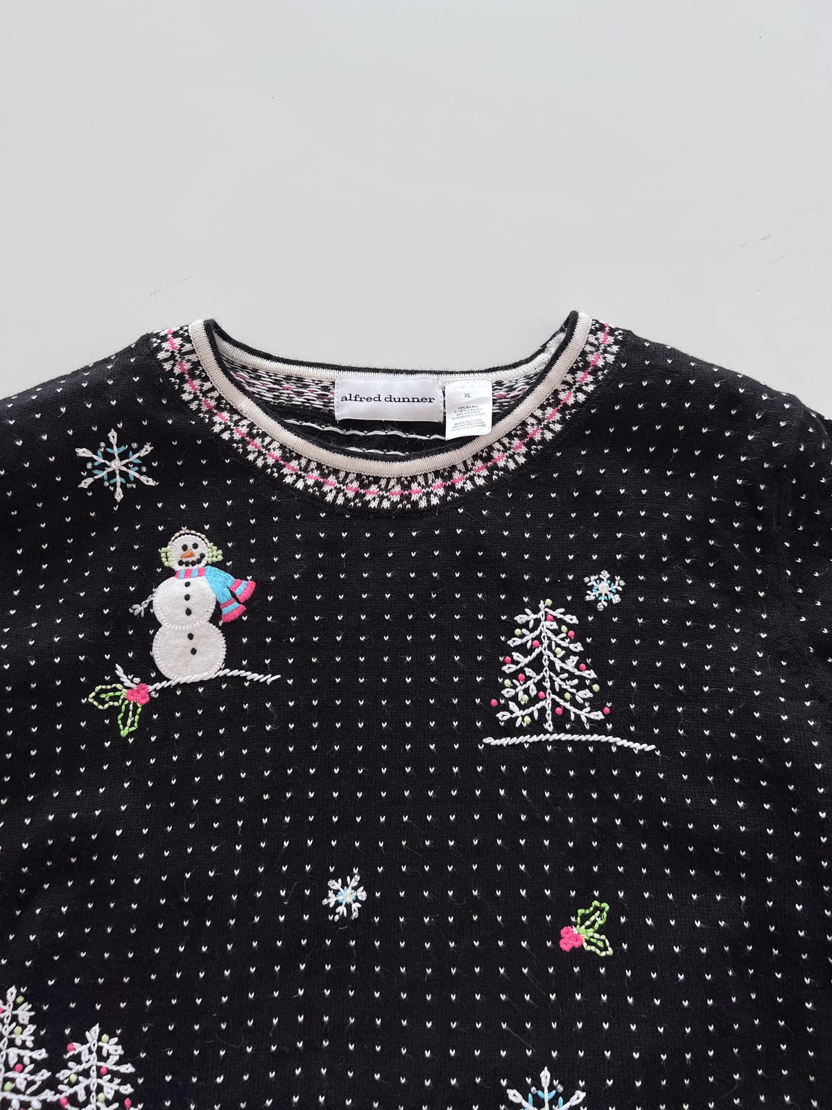 Alfred Dunner Embroidered Christmas Sweater-Bust 46