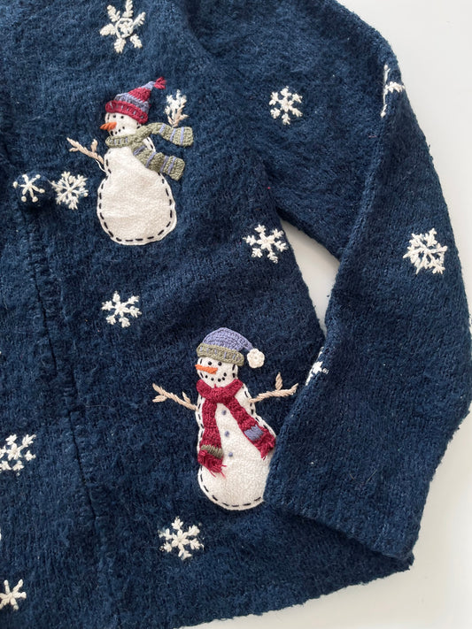 Croft&barrow Embroidered Christmas Zip Up Sweater-Bust 46