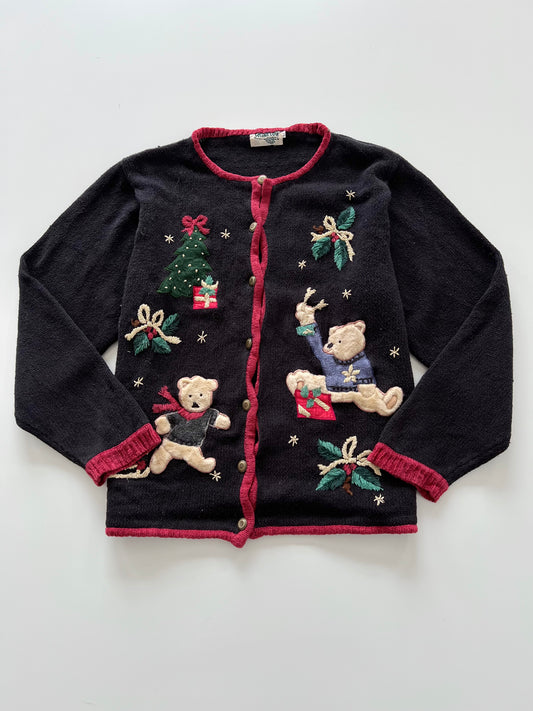 Cottage Cove Embroidered Christmas Cardigan Sweater-Bust 42