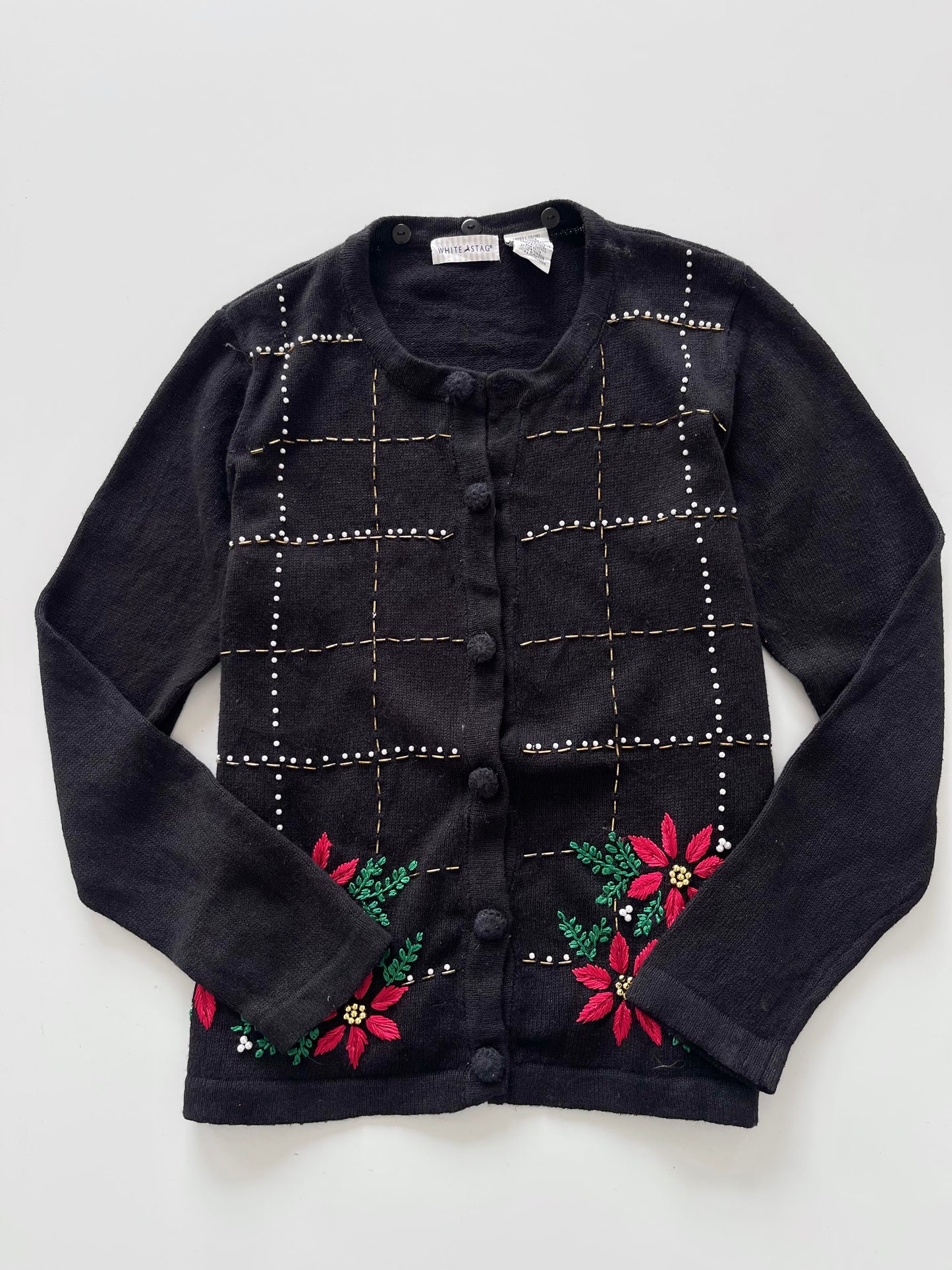 White Stag Hand Embroidered Vintage Sweater-Bust 42