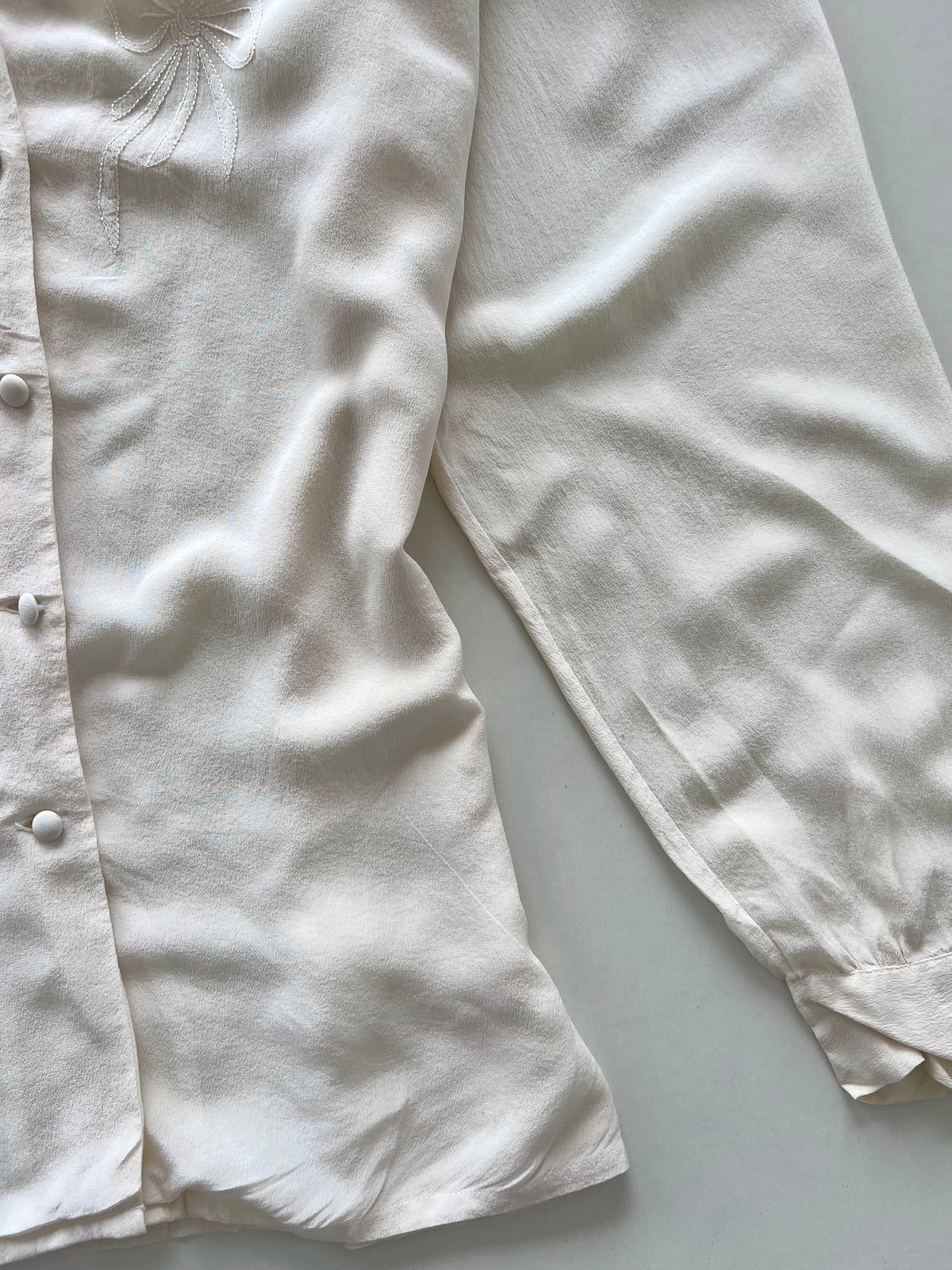 Ricamo A Mano Pure Silk Embroidered Shirt-Bust 44
